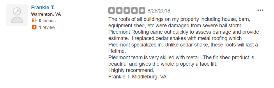 Frankie - Piedmont Roofing