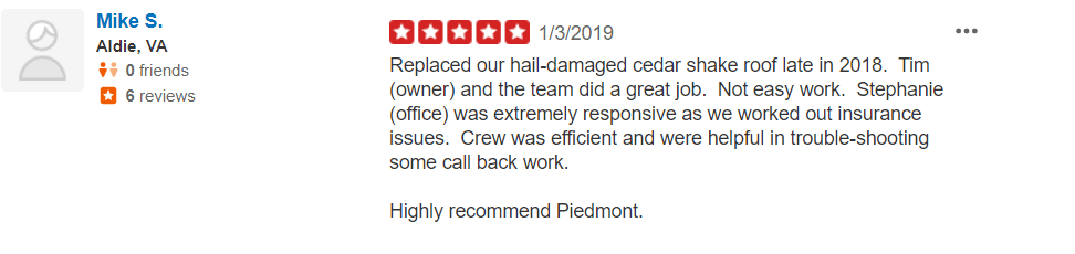 Mike S - Piedmont Roofing